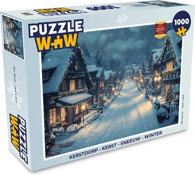 Puzzel Kerstdorp - Kerst - Sneeuw - Winter - Legpuzzel - Puzzel 1000 stukjes volwassenen - Kerst - Cadeau - Kerstcadeau voor mannen, vrouwen en kinderen