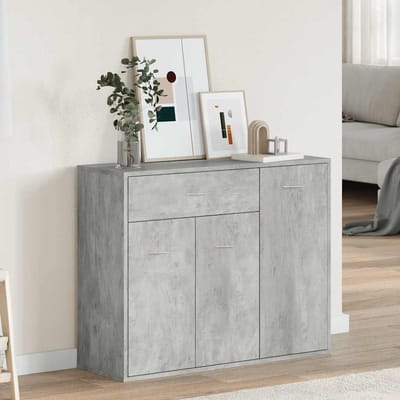 vidaXL - Dressoir - 88x30x70 - cm - bewerkt - hout - betongrijs