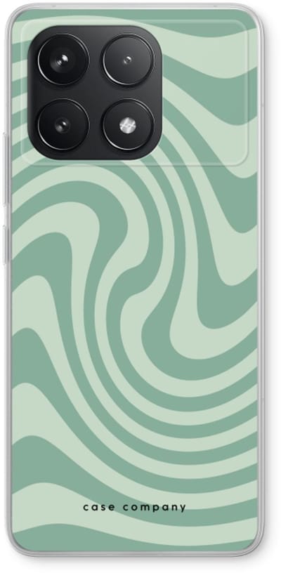 Case Company® - Hoesje geschikt voor Xiaomi Poco F6 Pro hoesje - Swirl Groen - Soft Cover Telefoonhoesje - Bescherming aan alle Kanten en Schermrand