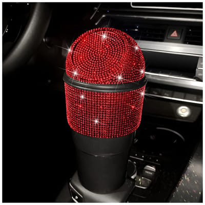 Dailygoods- Vuilnisbak Waterdicht - Auto Vuilnisbak - Afvalbak met Deksel - Strass Vuilnisbak - Duurzaam Materiaal - Geurvrij Ontwerp