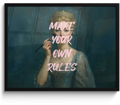 Poster in lijst - Fotolijst 80x60 cm - Posters - Klassiek - Sierlijk - Roze - Posterlijst zwart - Decoratie - Wanddecoratie woonkamer - Muurdecoratie slaapkamer