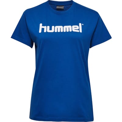 HUMMEL Dames T-shirt Training Korte mouwen Top Sport Ronde hals Getailleerd Bovenstuk Katoen
