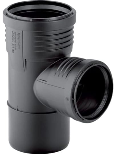Geberit Silent-PP T-stuk 87,5°, DN 125 / 90, dø 125 mm, 390.650.14.1