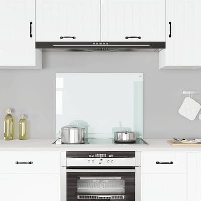 vidaXL - Spatscherm - keuken - 80x60 - cm - gehard - glas - melkwit