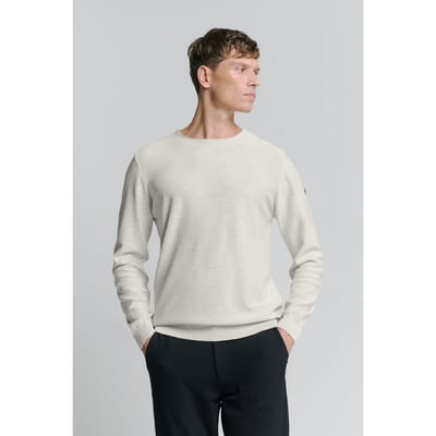 No Excess Pullover Crewneck Garment Dyed + Stone Washed Chalk Größe: S | Pullover Outlet | Herren