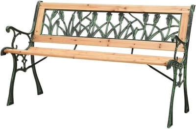 Tuinbank - Buitenbank - Ontspannen Buiten - Nostalgisch Design - 122 cm - Bruin