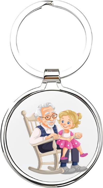 Akyol - opa & kleindochter Sleutelhanger - Opa - de allerliefste opa - opa sleutelhanger - grootvader sleutelhanger - sleutelhanger voor opa - familie sleutelhanger - verjaardagscadeautje - cadeau voor opa - grandfather - pake - 4 x 7,5 CM