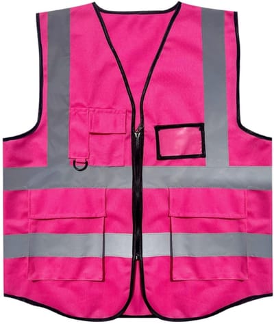 Dailygoods- Veiligheidsvest XL - Neon Roze - Reflecterend - Hoge Zichtbaarheid - Multi Pocket - Ademend - Duurzaam Polyester - Werkvest