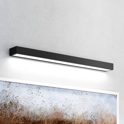 MCJ Vola LED badkamer wandlamp, IP44, zwart, 4.000 K, breedte 80 cm