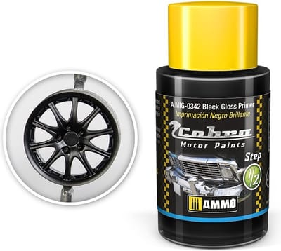 AMMO by Mig Jimenez Hobbyverf Acrylverf - MIG 0342 Cobra Motor Paints - Black Gloss Primer - Acryl - 30ml Verf potje - 30 ml