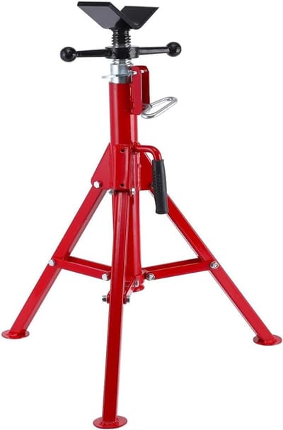 Professionele Pijpsteun met V-kop - In Hoogte Verstelbaar 71-132 cm - Max. 1134 kg (2500 lbs) - Inklapbare Buissteun - Zwaar Belastbaar Koolstofstaal