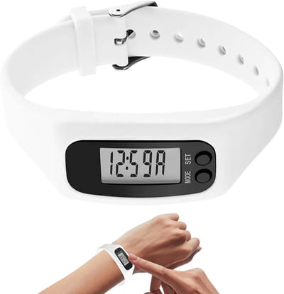 Stappenteller Horloge - Fitness Armband - Activiteiten Monitoren - Geen Telefoon Nodig - 25 x 2.7 cm - Wit