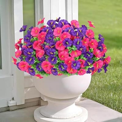 Kunstbloemen Bundels voor Buiten | Weerbestendige Balkonplanten | Decoratieve Zijde Bloemen