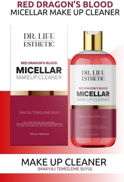 Dr Life Esthetic - Red Dragon's Blood Micellaire Make-up Remover Water 400 (ml.) | Poriën Verstrakking | Makeup Cleaner | Makyaj Temizleme Suyu |