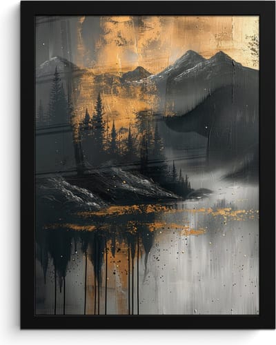 Poster in lijst - Fotolijst 30x40 cm - Posters - Natuur - Abstract - Landschap - Modern - Posterlijst zwart - Decoratie - Wanddecoratie woonkamer - Muurdecoratie slaapkamer