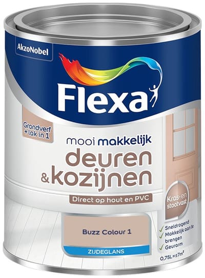 Flexa - Mooi Makkelijk Deuren & Kozijnen Zijdeglans - Buzz Colour 1 - Mengverf - 750 Ml