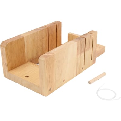 Zeepsnijder Superb Polijsten Nauwkeurige Snede voor Zeep Maken Brood Snijden Zeep Snijkit met Houten beige