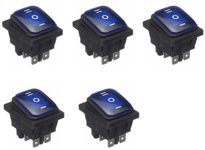 Dailygoody - Waterdichte Tuimelschakelaar - 12V - 3 standen - Blauw - Geschikt voor Auto Boot Vrachtwagen - 6-pins Model KCD4