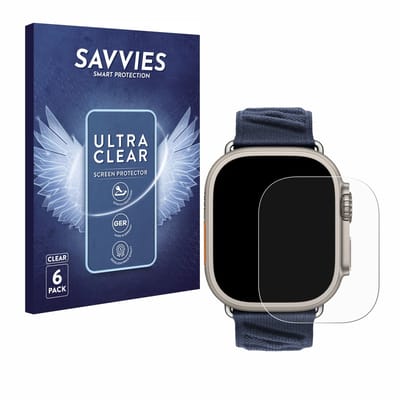 Savvies - Screenprotector voor Apple Watch Hermès Ultra 2 - Folie Beschermfolie transparant 6 Stuks