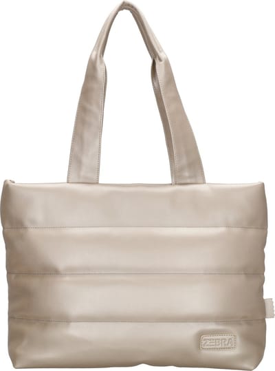 Zebra Evie Hand & Schoudertas Shopper 15,6 inch Laptop Vak - Tote Bag - Dames Tas - Champagne