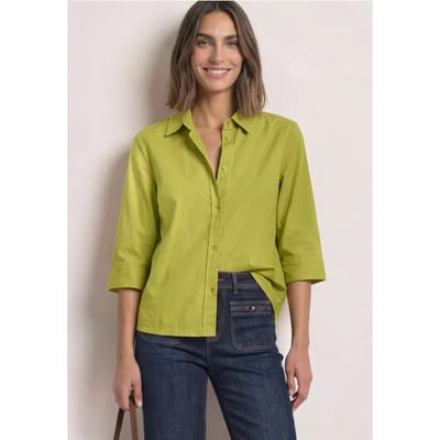 Overhemd met 3/4-mouwen en corduroy-mix