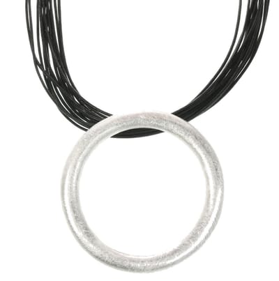 Behave - Necklace Scratched Circle - Minimalistisch Design - Tijdloze Stijl