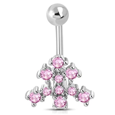 Aramat Jewels | Navelpiercings | Roze Zirkonia Stalen Navelpiercing staal | | | |12mm | Staal | Volwassenen | Verkleurd niet