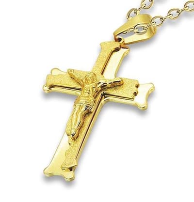 Amanto Ketting Feye G - 316L Staal - Kruis - 64x40mm - 60cm