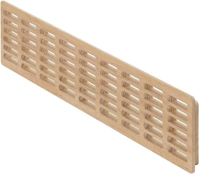 Ventilatierooster Massief Hout - Afvoer Rooster - Meubels Ventilatie - Gemaakt in Duitsland - 550 x 80 mm - Beuken Natuur