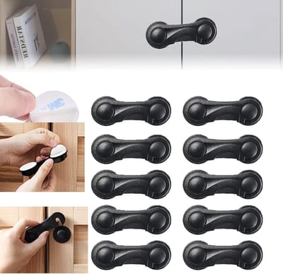 10 Stuks Kinder Veiligheidsloten voor Kasten en Lade - Zelfklevende Lock voor Keukenmeubels en Koelkastdeuren - Ideaal voor Babyveiligheid