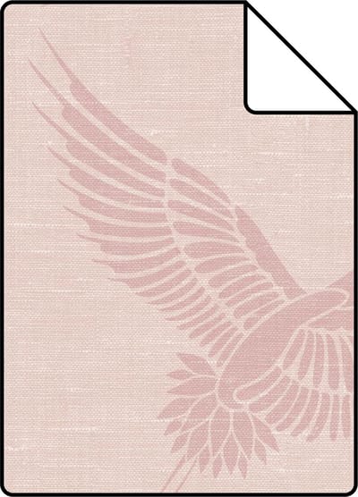 Proefstaal Origin Wallcoverings behang kraanvogels oudroze - 26,5 x 21 cm - 347757-S