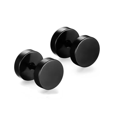 Zwarte Studs Mannen Oorbellen – Ø 6mm