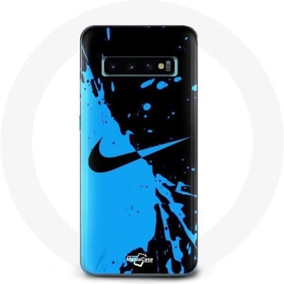 Hoesje voor Samsung Galaxy s10 plus Nike Logo Blauw en Zwart