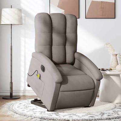 vidaXL - Sta-op-massagestoel - elektrisch - verstelbaar - stof - taupe