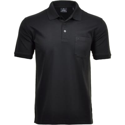 Ragman Softknit Poloshirt Breast Pocket Pima Cotton Mix Zwart / male