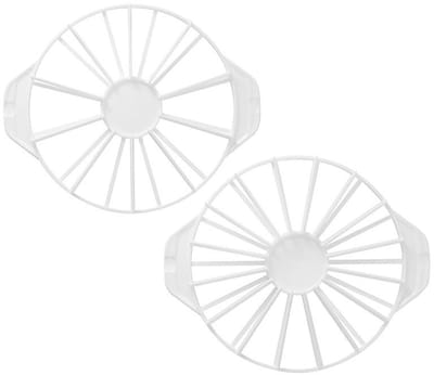 Taartverdeler - Set van 2 - Dubbelzijdige Taartsnijder - Ronde Taartsegmentmarker - Polypropyleen - Gebaksmes - Verstelbaar - Voor 10/12 en 14/16 Gelijke Porties - Wit