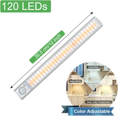 TLVX Led lamp beweging sensor | Draadloos | Accu lamp | Sensor lamp | USB Oplaadbaar | Dimbaar | Light Motion Sensor | 30 CM | 120 leds | Nacht Lamp LED | Warm White | Cold White | Magneet strip | Kastverlichting | Zaklamp | LED-strip | LED balk