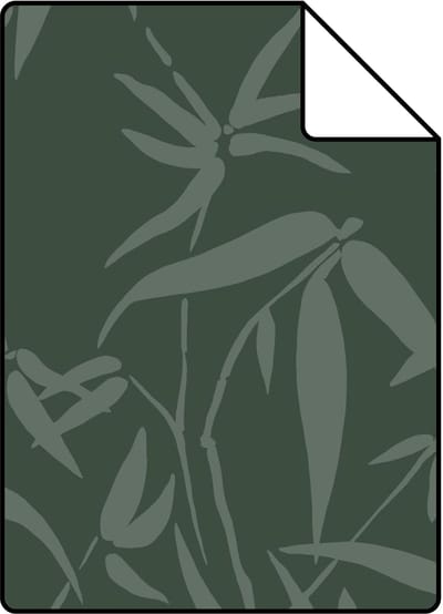 Proefstaal Origin Wallcoverings behang bamboe bladeren donkergroen - 26,5 x 21 cm - 347738-S