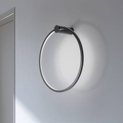 Milagro Lighting LED wandlamp Saturno, zwart, Ø 50 cm, metaal, 4.000 K