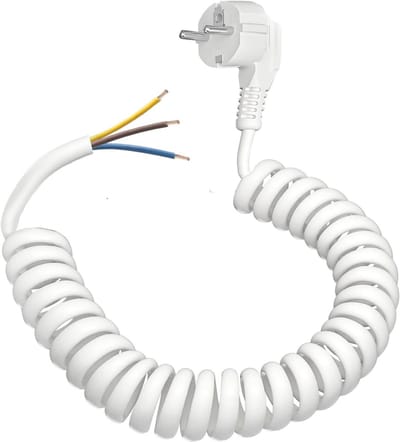 Geaarde verlengkabel spiralen tot 3 meter - IP20 230V/16A - Flexibel en rekbaar