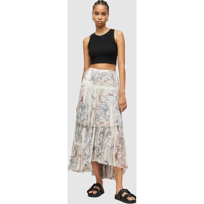 AllSaints Gabi Makutu Skirt Soft Pink Größe: 14 | Maxiröcke Outlet | Damen | Rosa