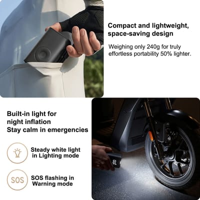 Nieuwe Xiaomi Mijia compacte draagbare elektrische luchtcompressor, slimme digitale bandenspanningsdetector, multifunctionele draagbare elektrische luchtpomp