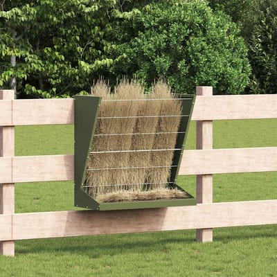 vidaXL - Hooihouder - Olijfgroen - 71 - x - 33 - x - 70 - cm - 5 - kg - Koudgewalst - Staal