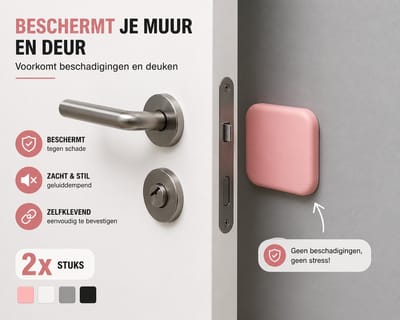 Beliora Deurstopper Set van 2 – Zelfklevend – Muurbeschermer tegen Deurklink – Geluiddempend – Roor