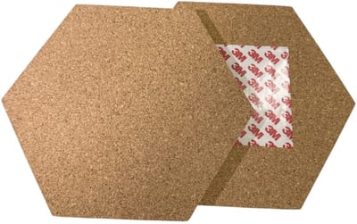 Prikbord | Kurk | Zeshoek | Zelfklevend Tape | 20 x 20 |