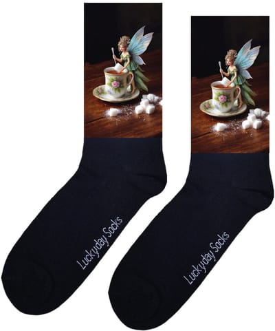 LuckyDay Socks - Elfje sokken - Verjaardag cadeau vrouw en man - Vrolijke sokken - Valentijns cadeau - Kerst sokken - Grappige sokken - Leuke dames en heren sokken - Moederdag - Vaderdag - Socks maken Happy - Maat 37-44