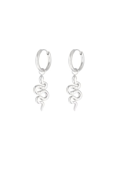 Bijoutheek Oorhangers Slangetje Zilver