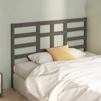 vidaXL - Hoofdbord - 126x4x104 - cm - massief - grenenhout - grijs