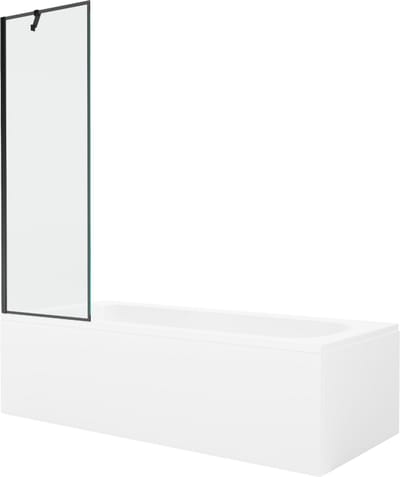 Mexen Vega rechthoekig bad 150 x 70 met ombouw en 1-delig scherm 60 , zwart patroon - 550115070X9506007070