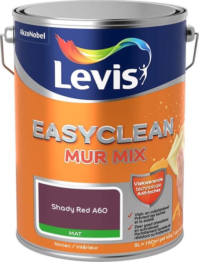 Levis - Easyclean Mur Mat Mix - Shady Red A60 - Mengverf - 5 L